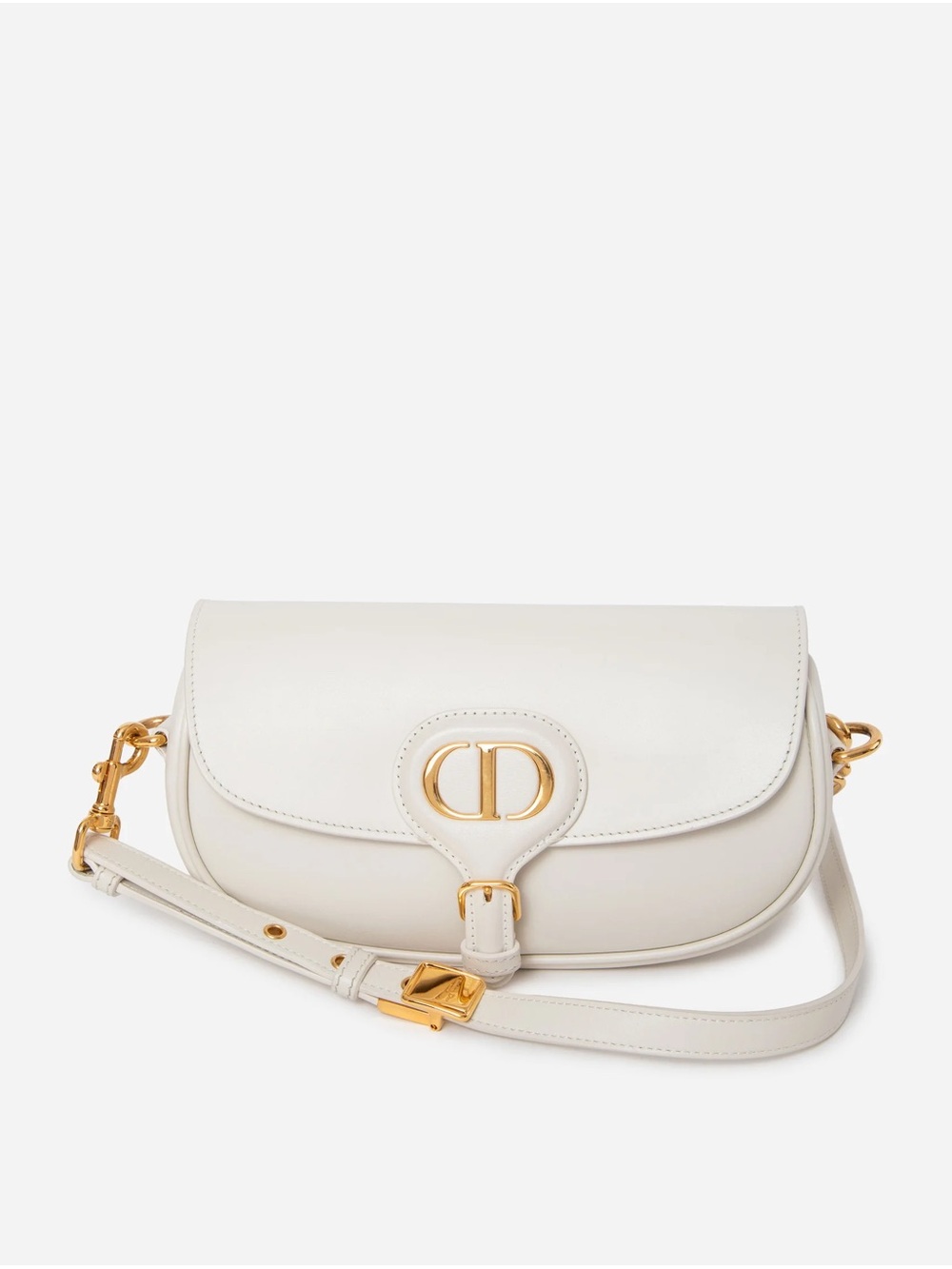 Dior White Calfskin East West Bobby Bag
